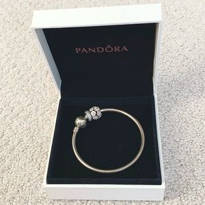 PANDORA Bangle with 2 charms